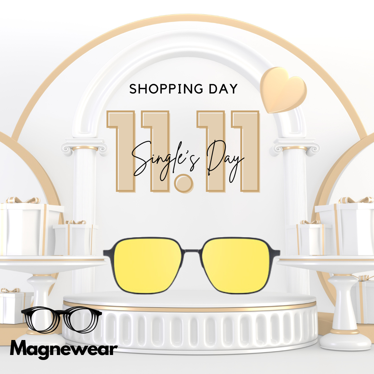 Magnewear magnetic sunglasses 3D eyeglasses and adjustable lenses